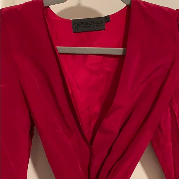 Carmella Michli X Revolve 100% Silk Dress Berry - Picture 7 of 14